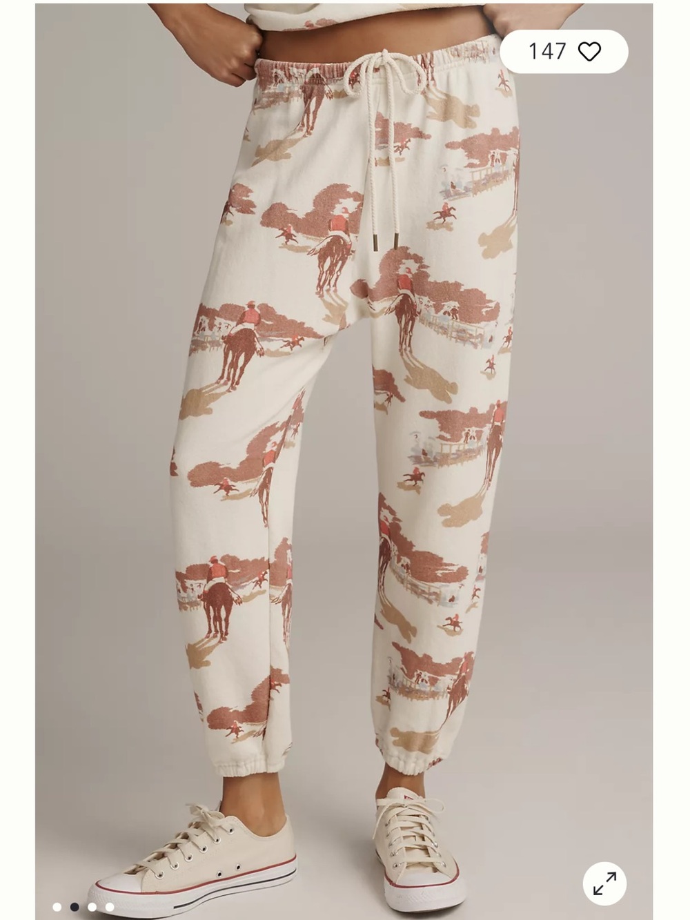 THE GREAT. The Stadium Sweatpant in Riding Horses Print